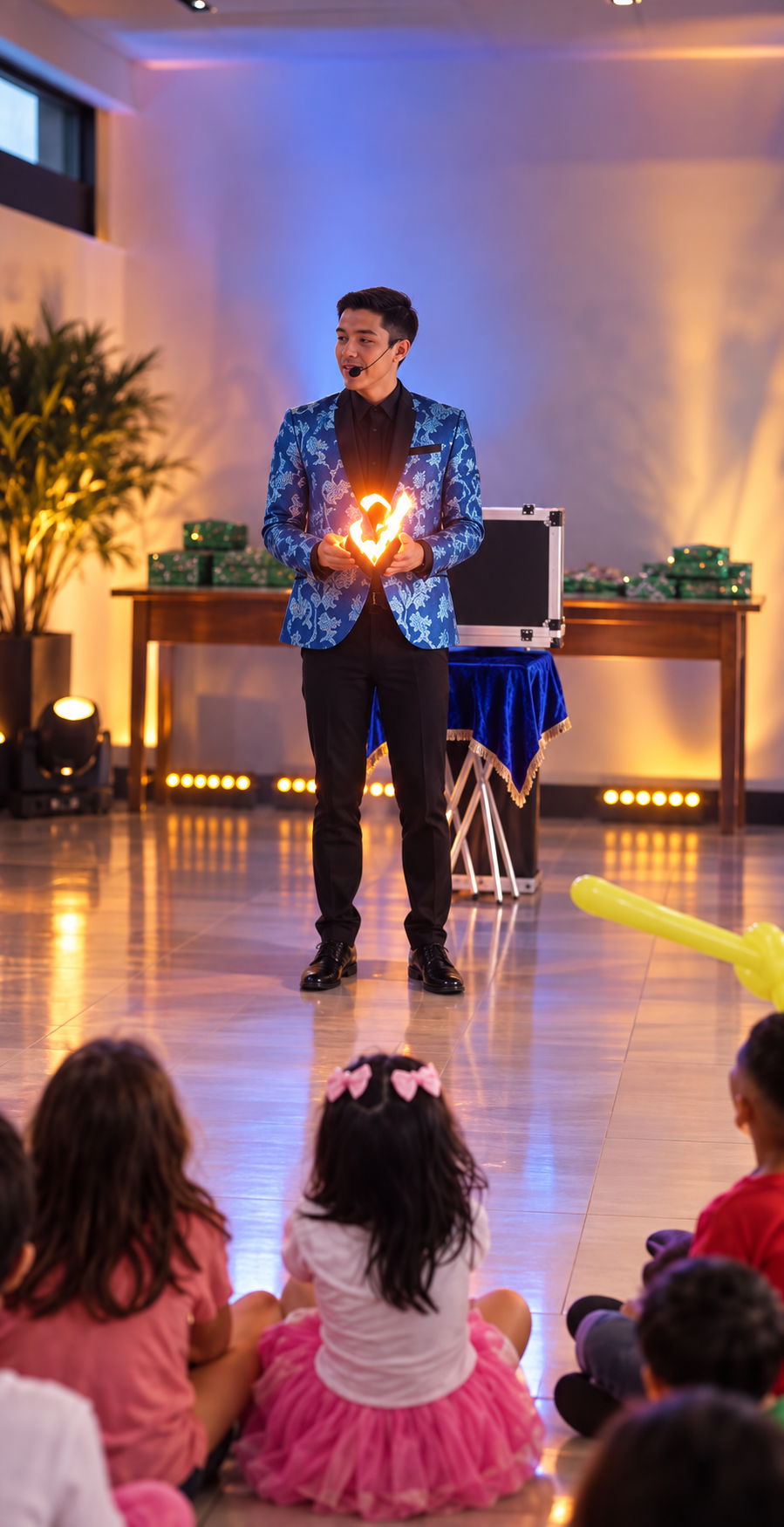 Mago actuando durante un evento